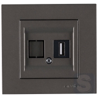 Розетка USB Type-A 5V-2.4A Arvia Electric KAREN Антрацит (20 06 2000 251)